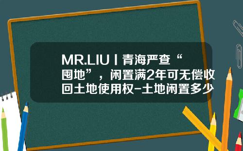MR.LIU丨青海严查“囤地”，闲置满2年可无偿收回土地使用权-土地闲置多少年将失去使用权