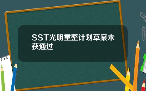 SST光明重整计划草案未获通过