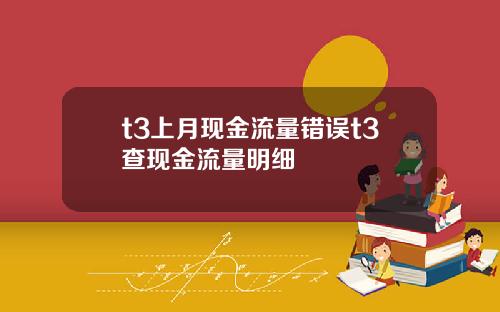 t3上月现金流量错误t3查现金流量明细