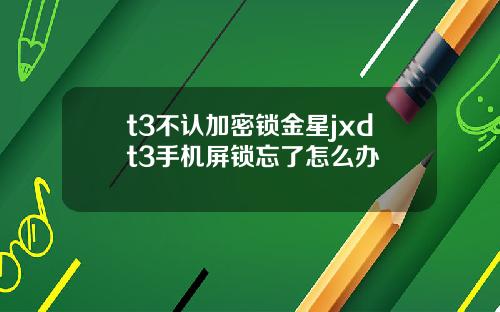 t3不认加密锁金星jxdt3手机屏锁忘了怎么办