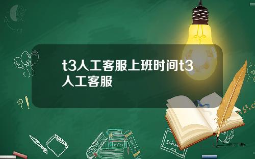 t3人工客服上班时间t3人工客服