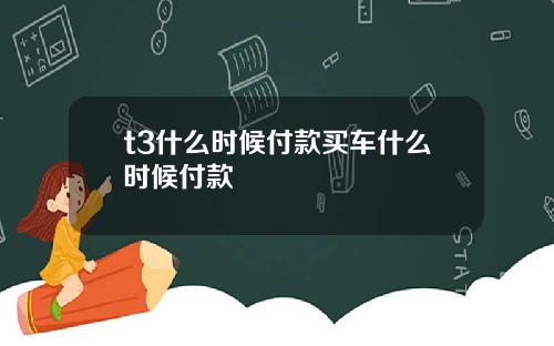 t3什么时候付款买车什么时候付款