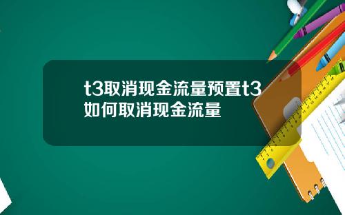 t3取消现金流量预置t3如何取消现金流量