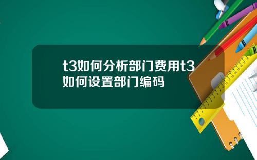 t3如何分析部门费用t3如何设置部门编码