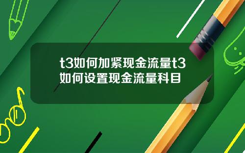 t3如何加紧现金流量t3如何设置现金流量科目