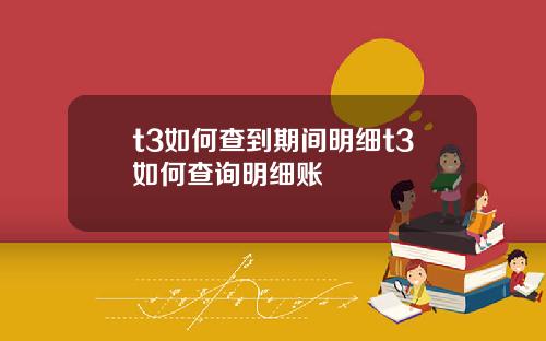t3如何查到期间明细t3如何查询明细账