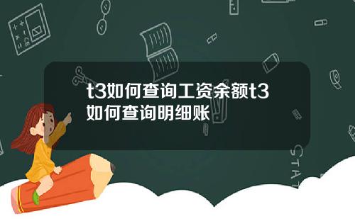 t3如何查询工资余额t3如何查询明细账