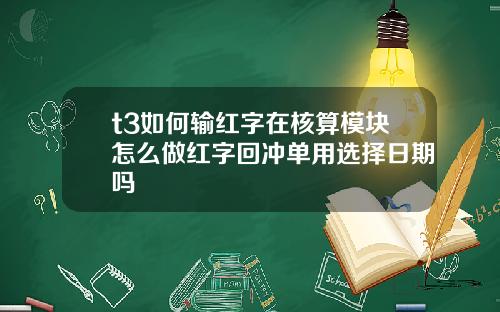 t3如何输红字在核算模块怎么做红字回冲单用选择日期吗