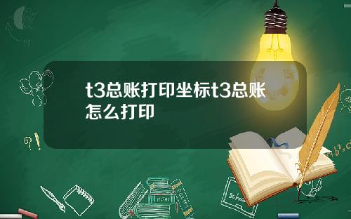 t3总账打印坐标t3总账怎么打印