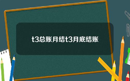 t3总账月结t3月底结账