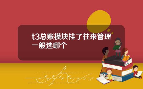 t3总账模块挂了往来管理一般选哪个