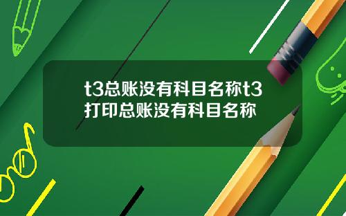 t3总账没有科目名称t3打印总账没有科目名称