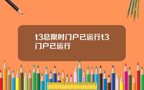 t3总限时门户已运行t3门户已运行