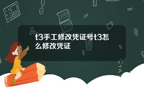 t3手工修改凭证号t3怎么修改凭证