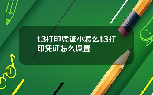t3打印凭证小怎么t3打印凭证怎么设置