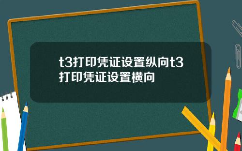 t3打印凭证设置纵向t3打印凭证设置横向