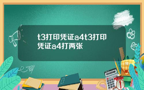 t3打印凭证a4t3打印凭证a4打两张
