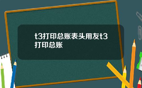 t3打印总账表头用友t3打印总账