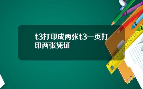 t3打印成两张t3一页打印两张凭证