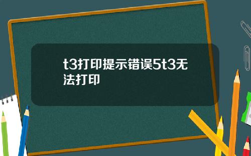 t3打印提示错误5t3无法打印