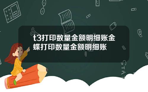 t3打印数量金额明细账金蝶打印数量金额明细账