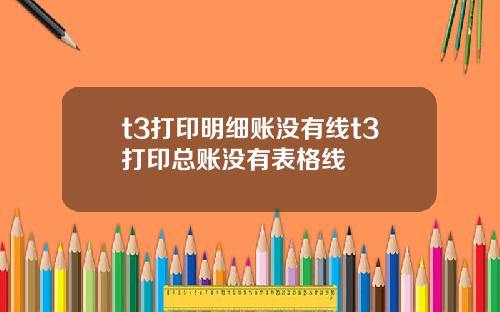 t3打印明细账没有线t3打印总账没有表格线