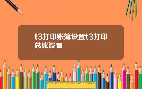 t3打印账簿设置t3打印总账设置