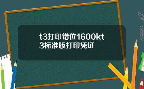 t3打印错位1600kt3标准版打印凭证