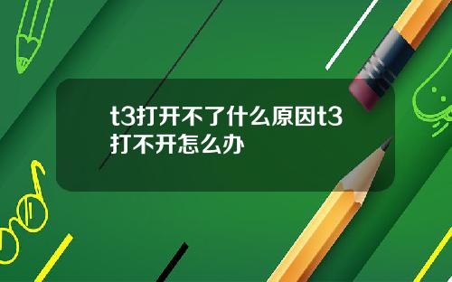 t3打开不了什么原因t3打不开怎么办