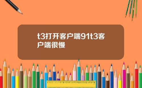 t3打开客户端91t3客户端很慢