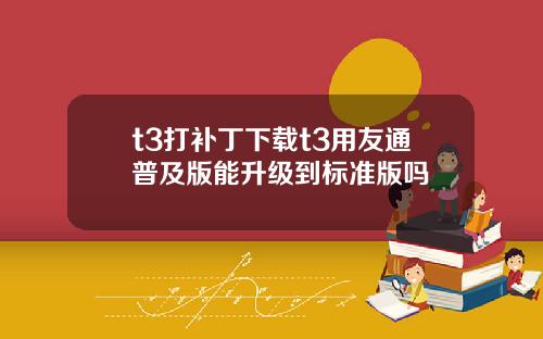 t3打补丁下载t3用友通普及版能升级到标准版吗