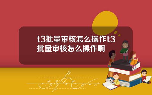 t3批量审核怎么操作t3批量审核怎么操作啊