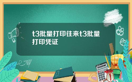 t3批量打印往来t3批量打印凭证
