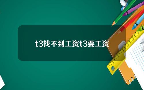 t3找不到工资t3要工资