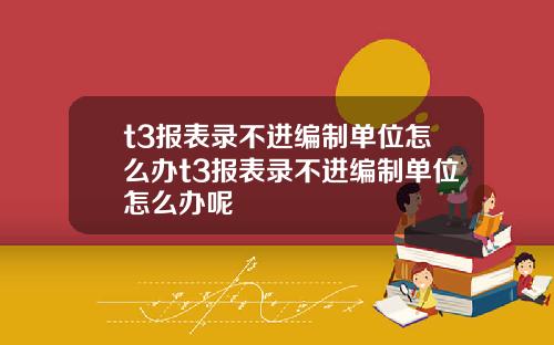 t3报表录不进编制单位怎么办t3报表录不进编制单位怎么办呢
