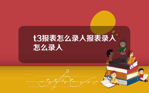 t3报表怎么录入报表录入怎么录入