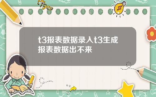 t3报表数据录入t3生成报表数据出不来