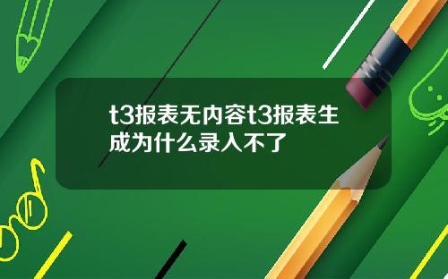 t3报表无内容t3报表生成为什么录入不了