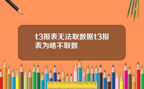 t3报表无法取数据t3报表为啥不取数