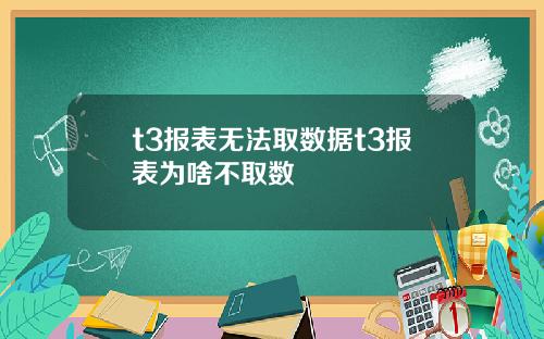 t3报表无法取数据t3报表为啥不取数