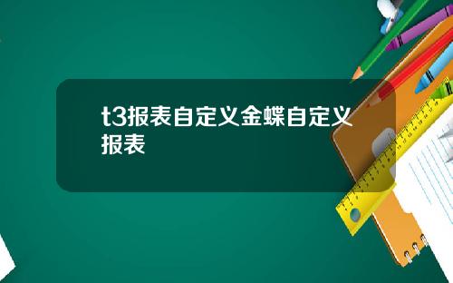 t3报表自定义金蝶自定义报表