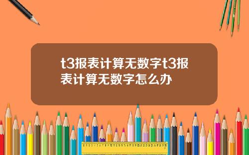 t3报表计算无数字t3报表计算无数字怎么办