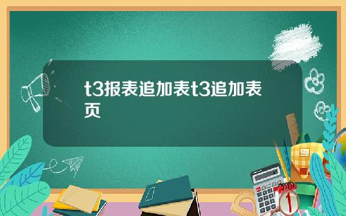 t3报表追加表t3追加表页