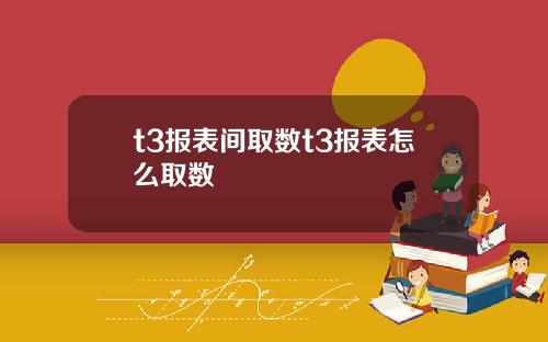 t3报表间取数t3报表怎么取数
