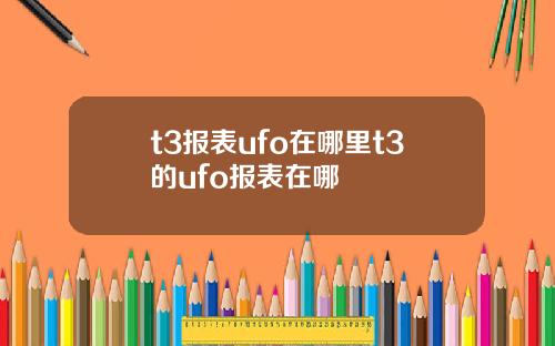 t3报表ufo在哪里t3的ufo报表在哪