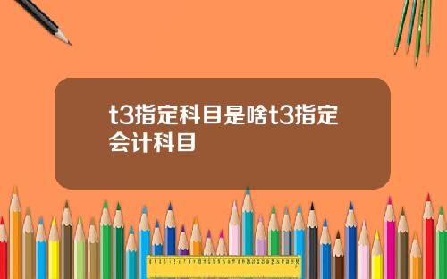 t3指定科目是啥t3指定会计科目