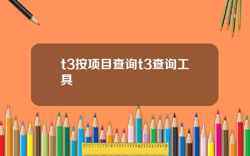 t3按项目查询t3查询工具