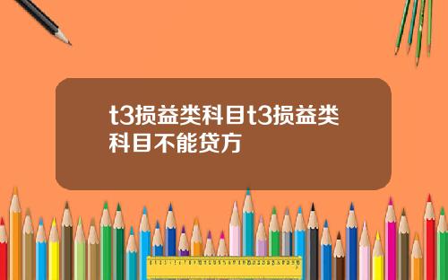 t3损益类科目t3损益类科目不能贷方
