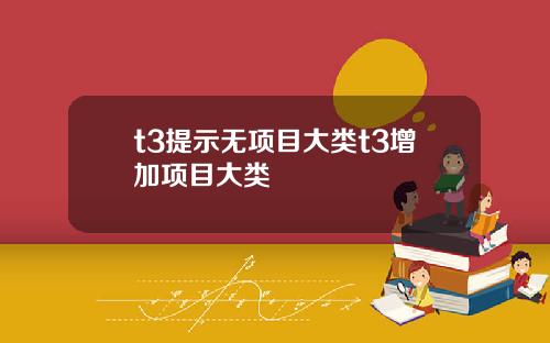 t3提示无项目大类t3增加项目大类
