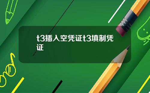 t3插入空凭证t3填制凭证